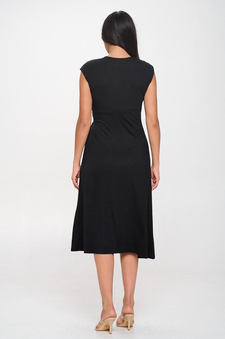 Image of West K Cameron Side Tie Midi Dress Black