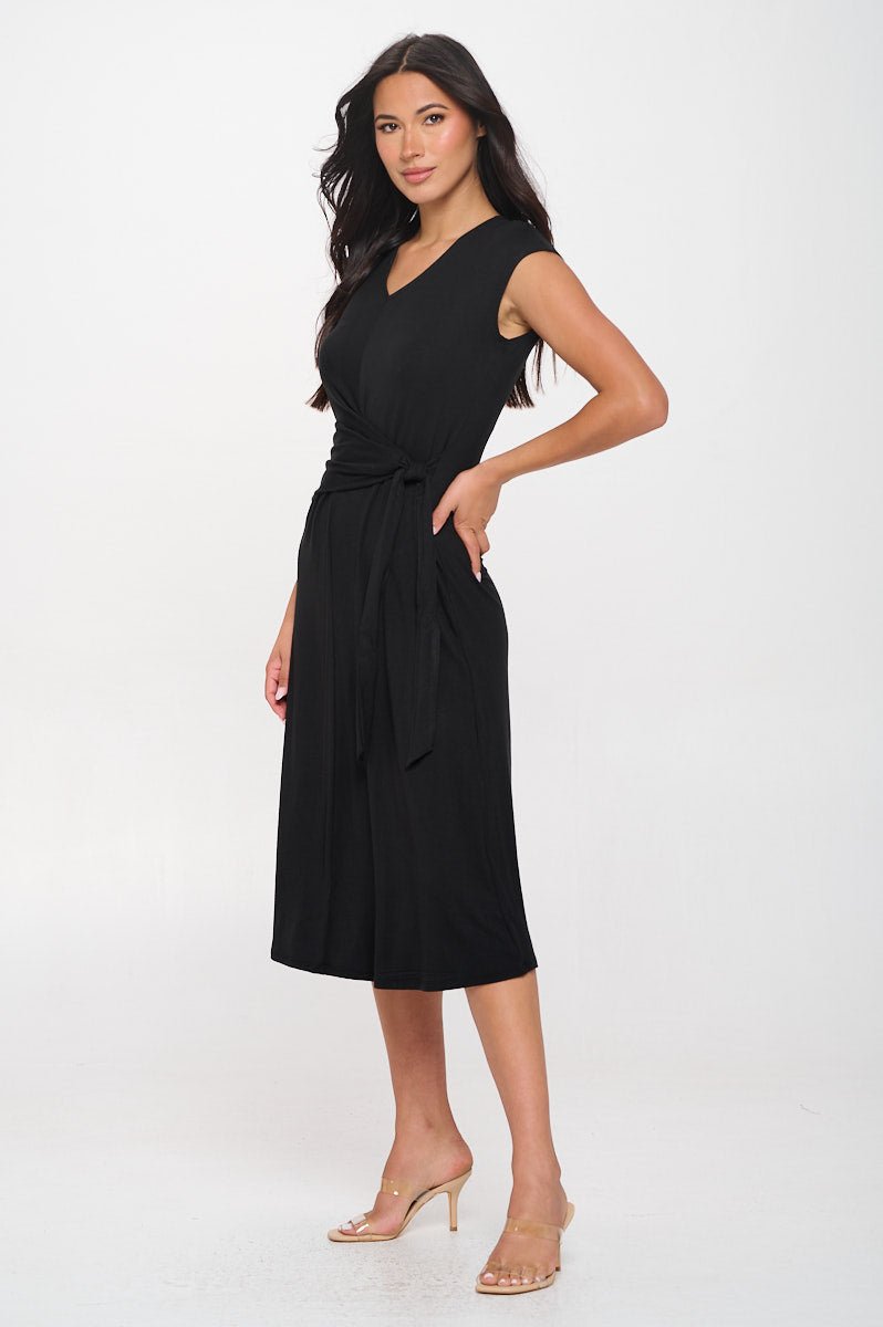 Image of West K Cameron Side Tie Midi Dress Black