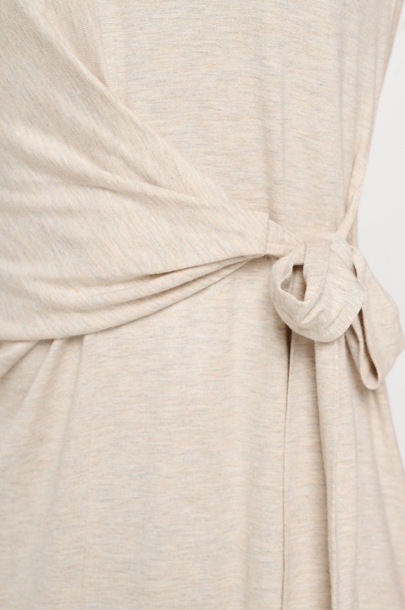 Image of West K Cameron Side Tie Midi Dress Oatmeal