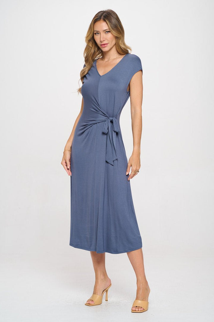 Image of West K Cameron Side Tie Midi Dress Slate