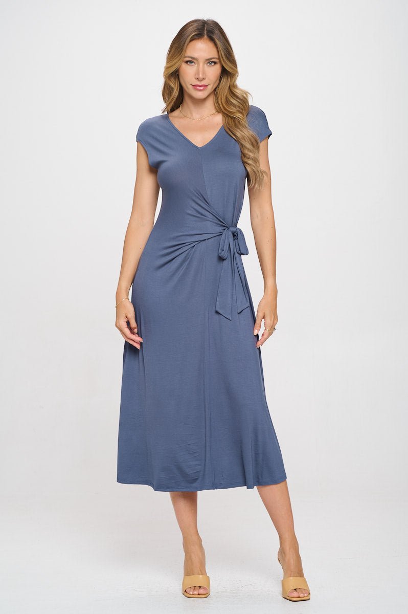 Image of West K Cameron Side Tie Midi Dress Slate