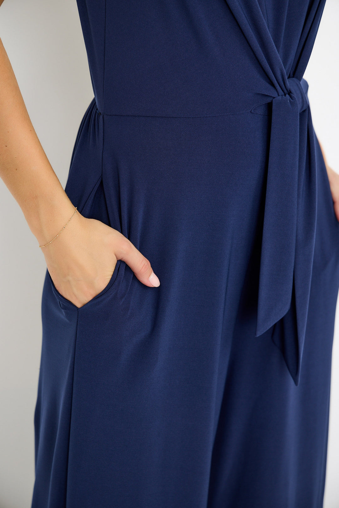 Image of West K Camille Sleeveless Back Slit Jumpsuit Navy