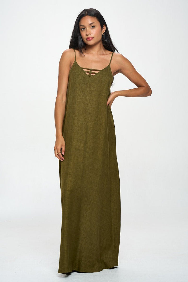 Image of West K Carla Maxi Dress Olive Green