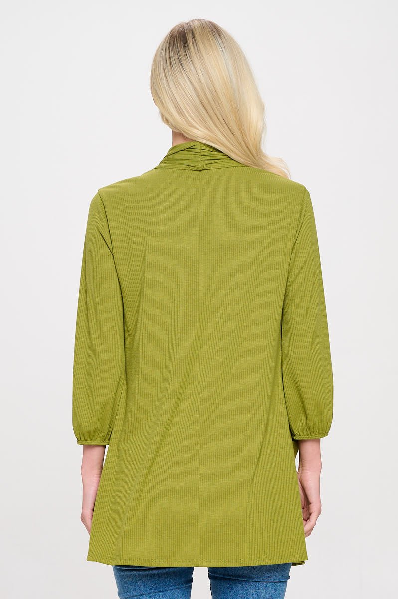 Image of West K Carly Ribbed Knit Cardigan with Pockets Sage