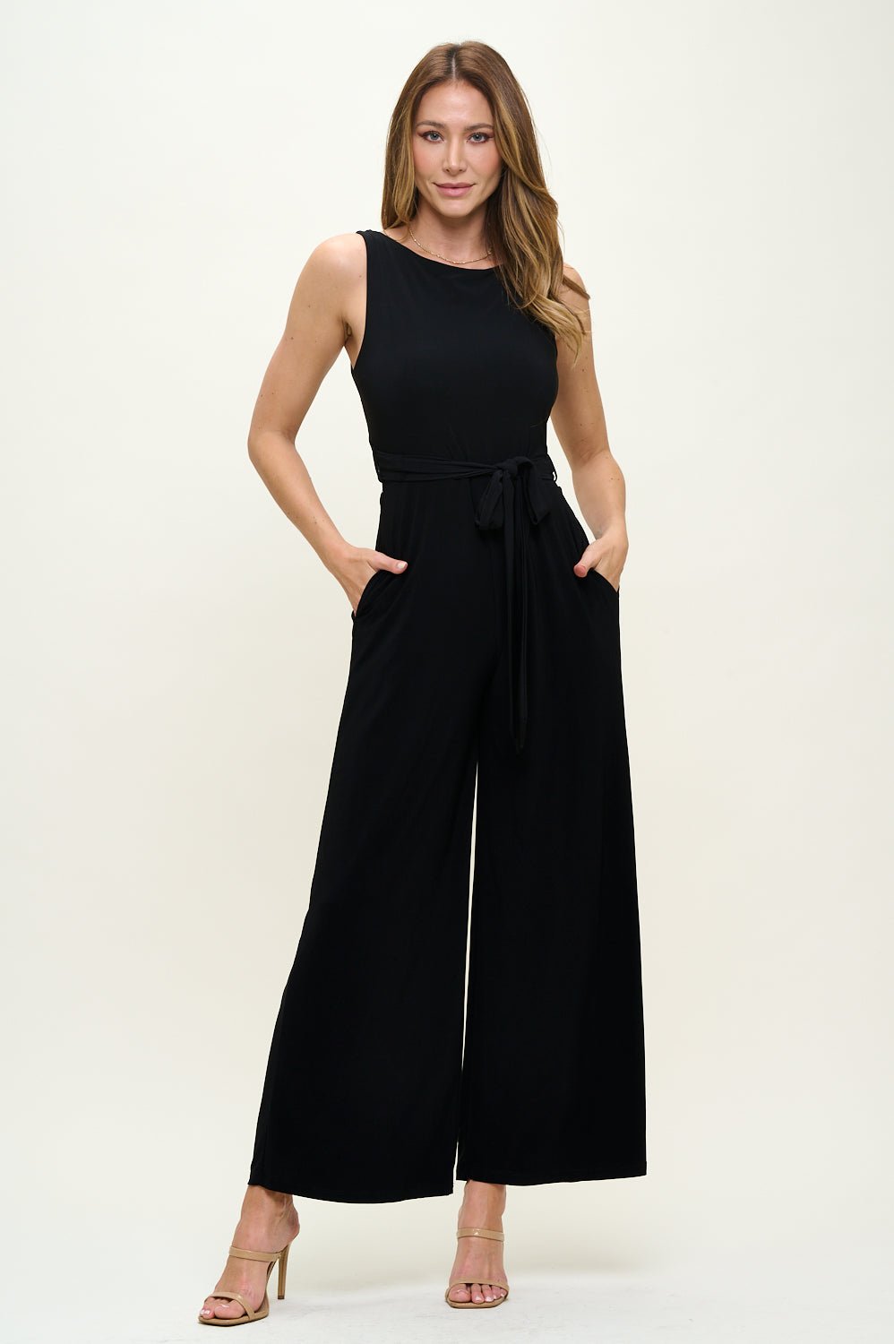 Image of West K Cerys Open - back twist jumpsuit Black