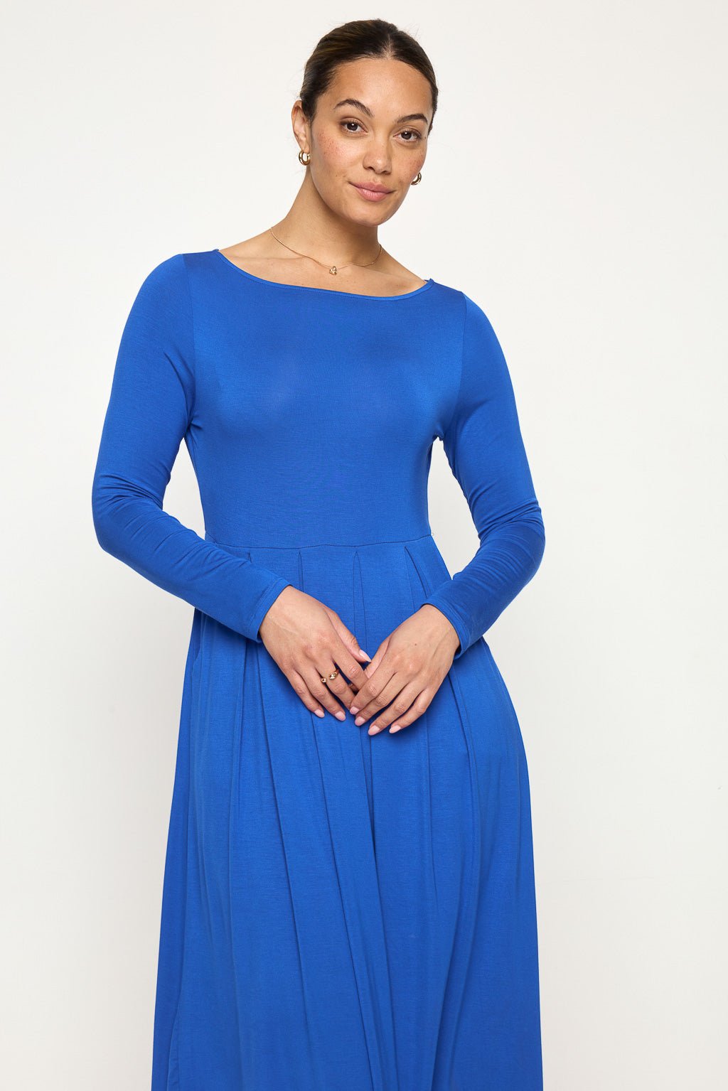 Image of West K Charlee Long Sleeve A - line Knit Dress Royal Blue