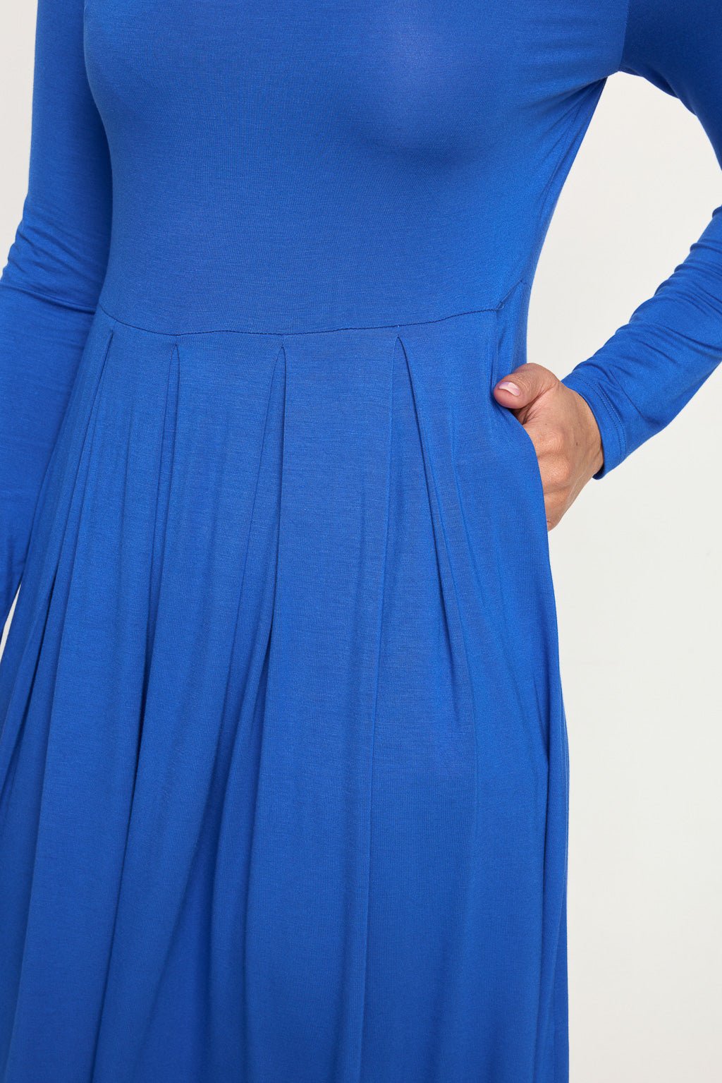 Image of West K Charlee Long Sleeve A - line Knit Dress Royal Blue