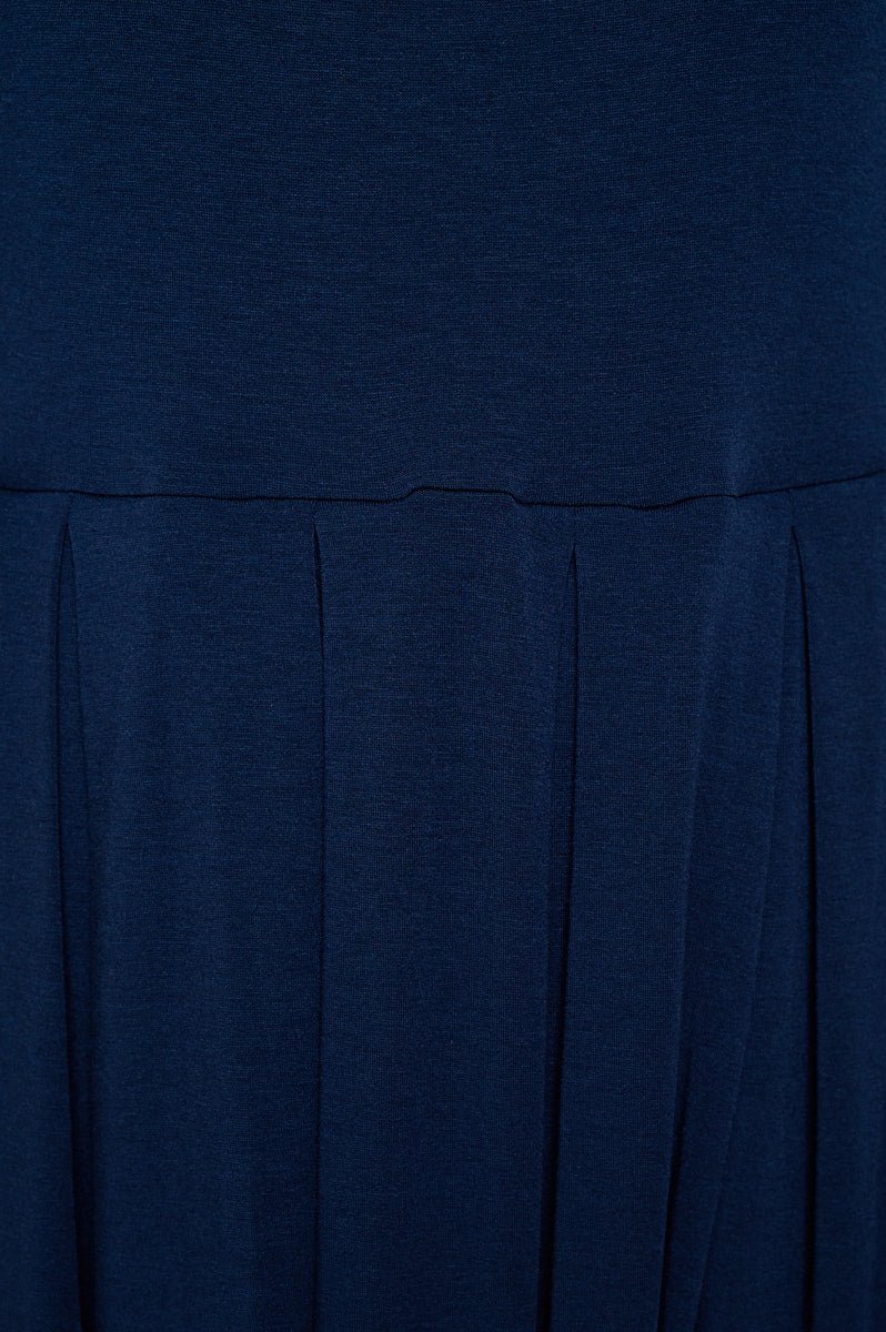 Image of West K Charlee Long Sleeve A - line Knit Dress with Pockets Dark Navy