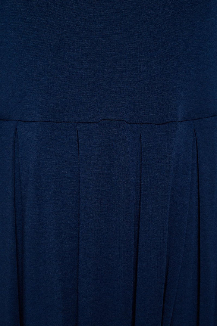 Image of West K Charlee Long Sleeve A - line Knit Dress with Pockets Dark Navy