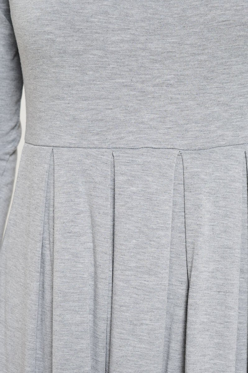 Image of West K Charlee Long Sleeve A - line Knit Dress with Pockets Heather Grey