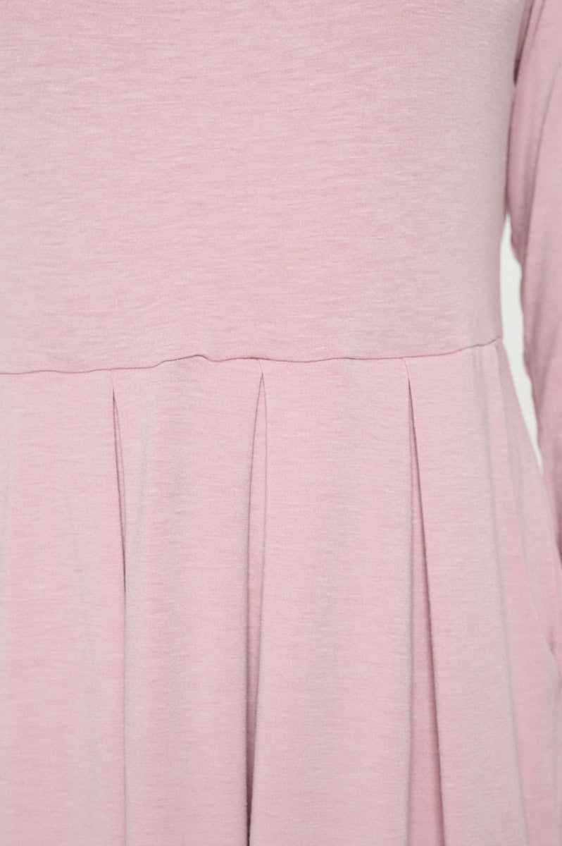 Image of West K Charlee Long Sleeve A - line Knit Dress with Pockets Pale Mauve