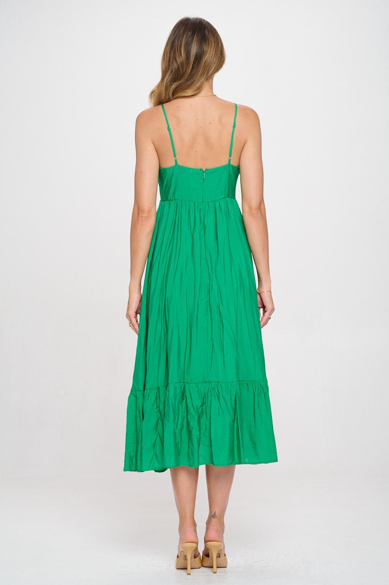 Image of West K Claire Spaghetti Strap Midi Dress Kelly Green