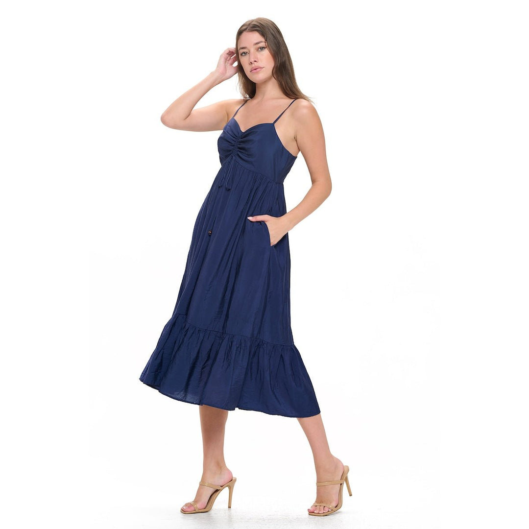 Image of West K Claire Spaghetti Strap Midi Dress Navy