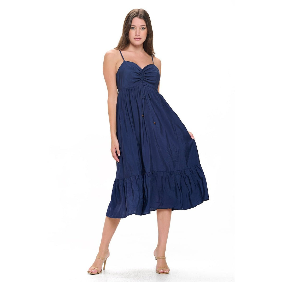 Image of West K Claire Spaghetti Strap Midi Dress Navy