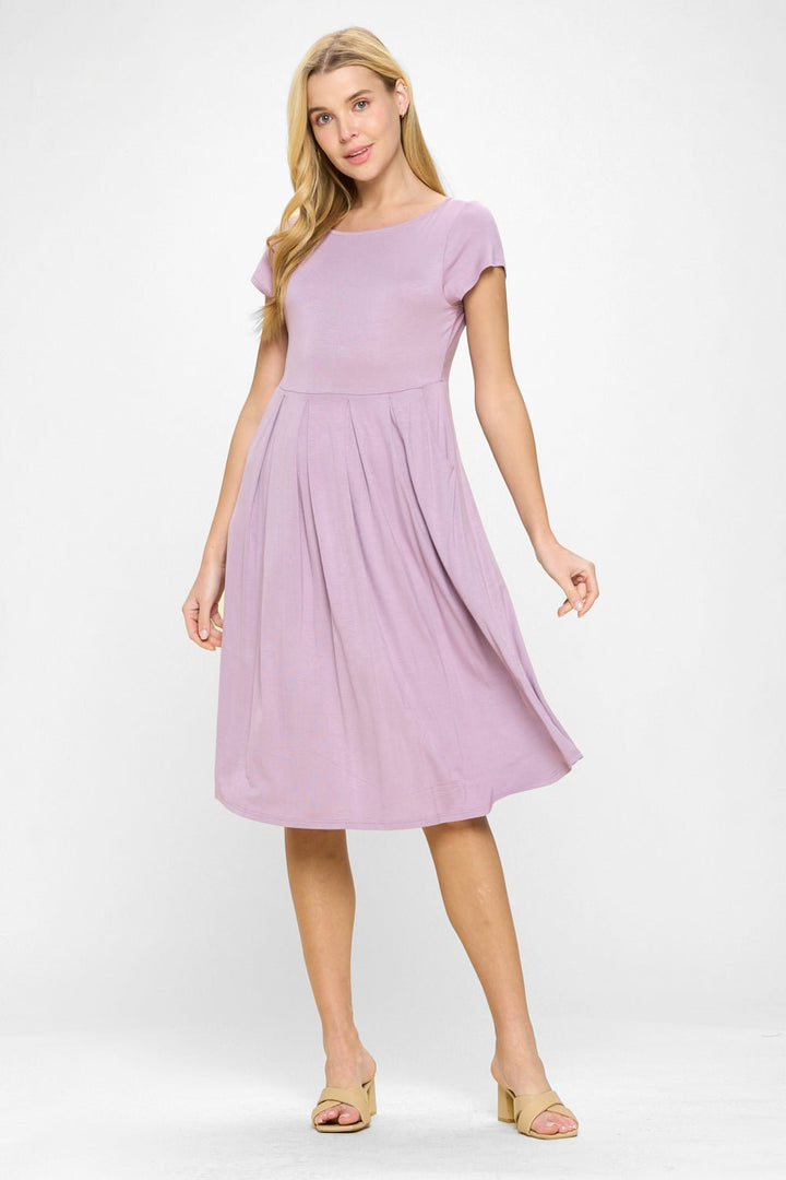 Image of West K Claris A - line Knit Dress with Pockets Lilac