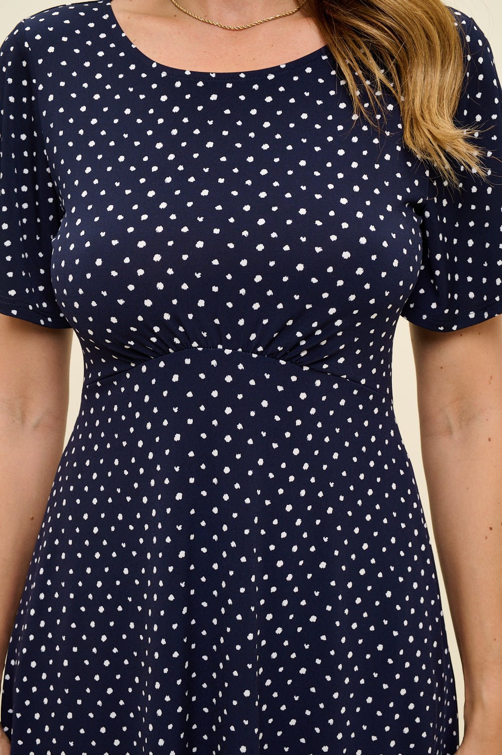 Image of West K Elli High - Waist Mini Dress Navy Dots