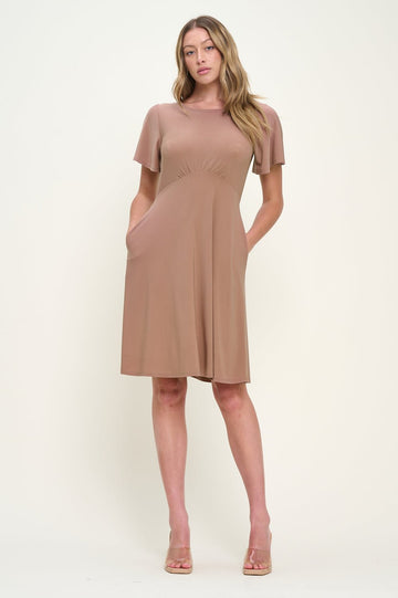 Image of West K Elli High - Waist Mini Dress Taupe