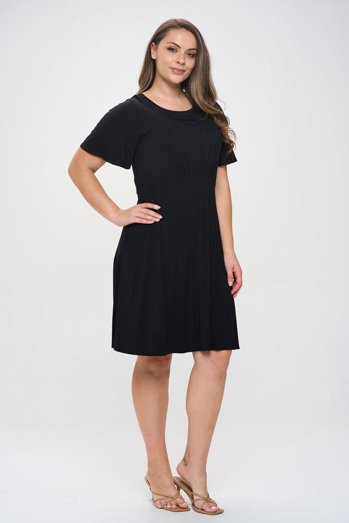 Image of West K Elli Plus Size Short Sleeve Dress Black