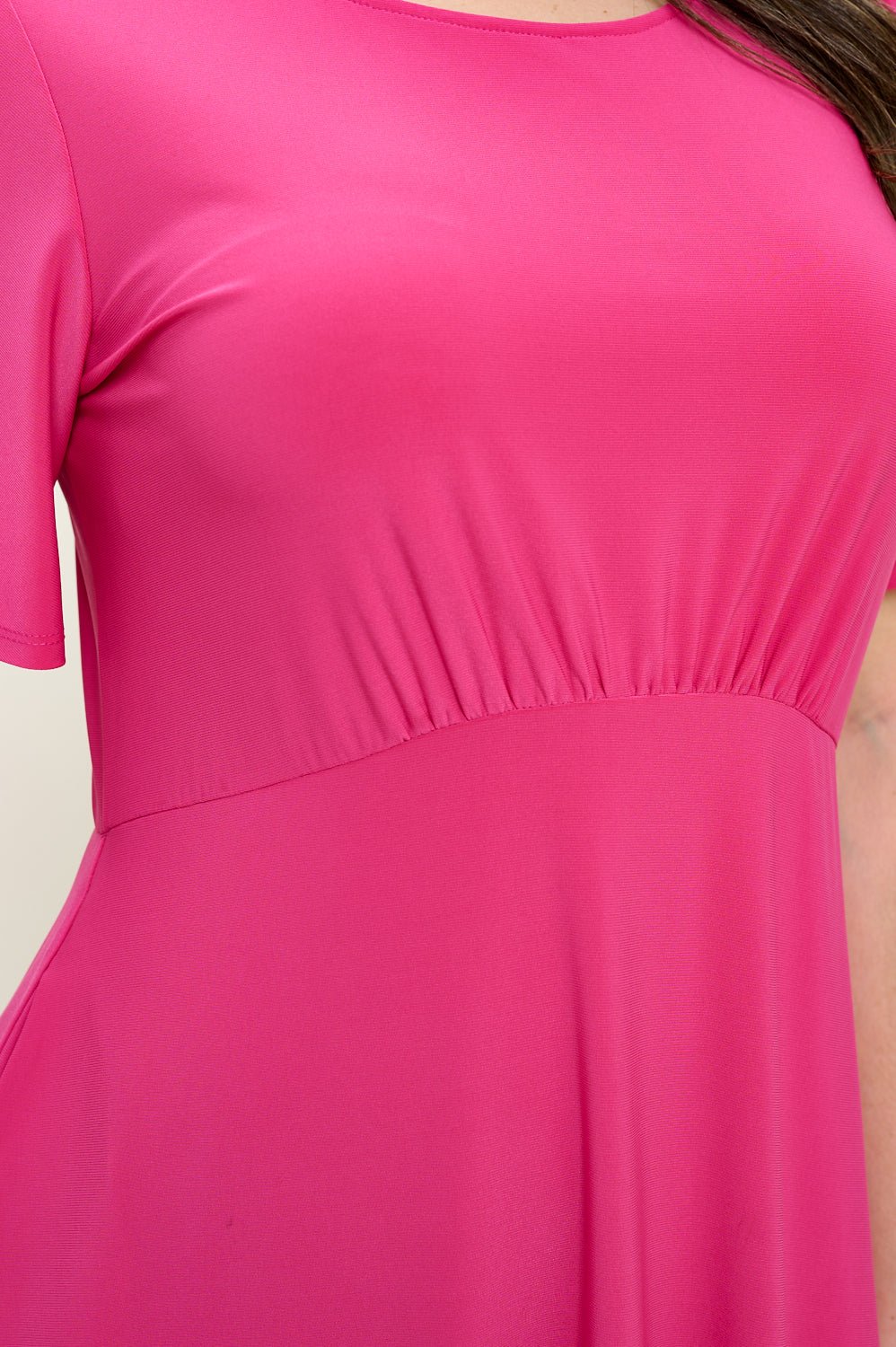 Image of West K Elli Plus Size Short Sleeve Dress Fuchsia