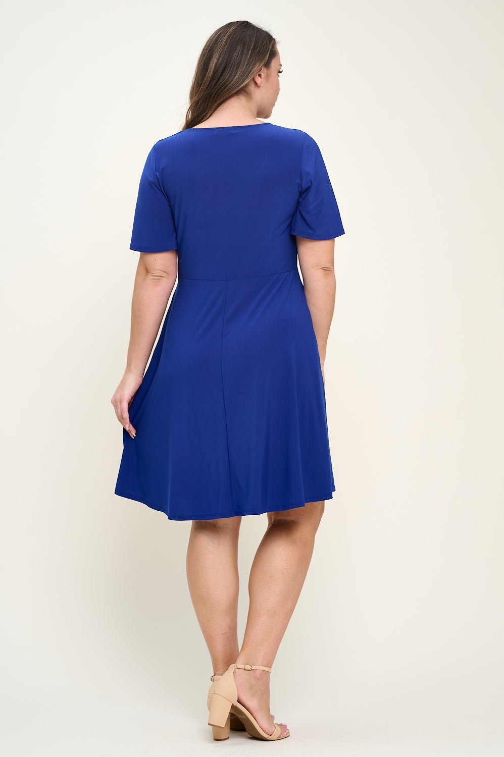 Image of West K Elli Plus Size Short Sleeve Dress Royal Blue