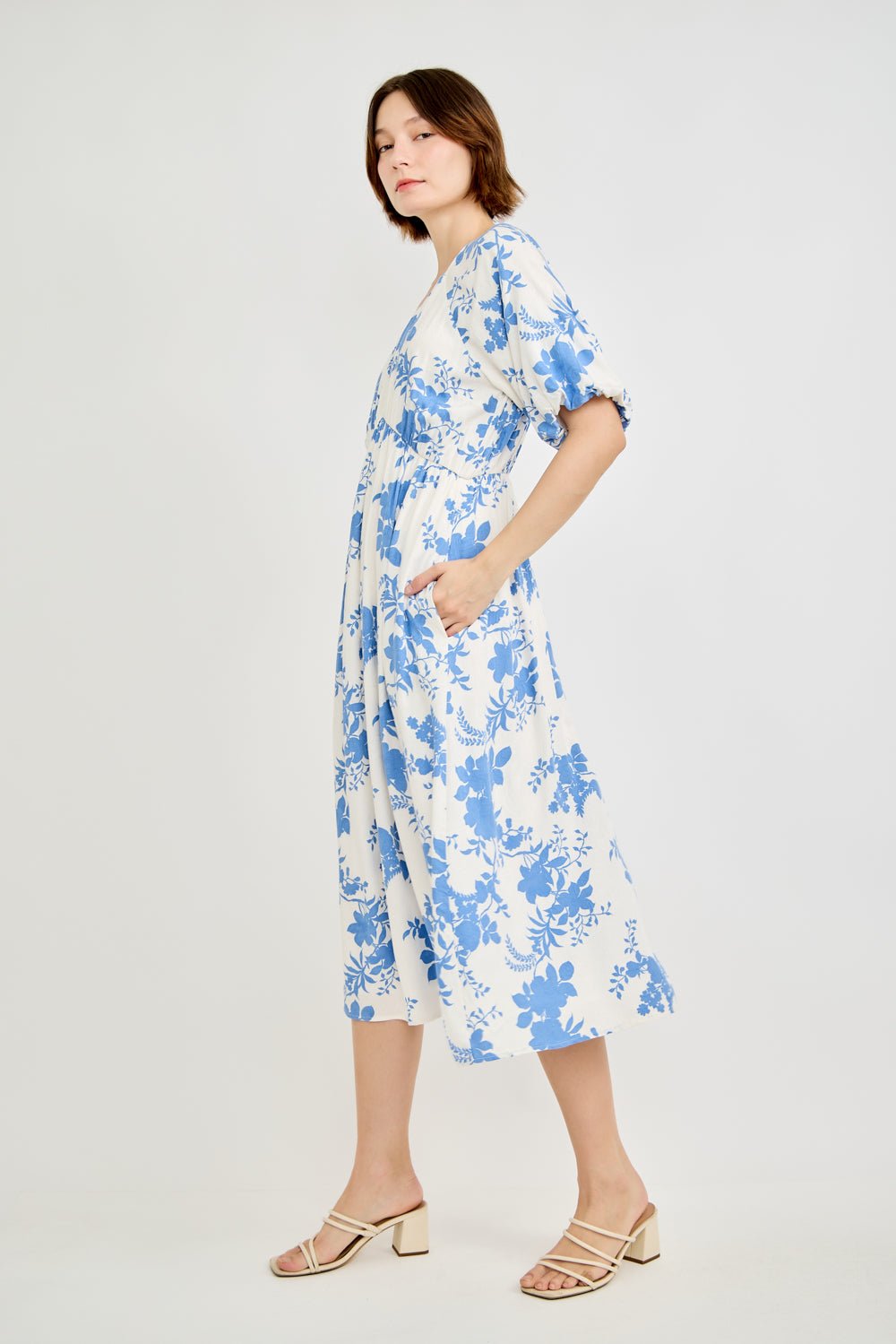 empire waist midi dress Polka Charm Colorful stripes as well as floral Empire Waist Printed Midi Dress