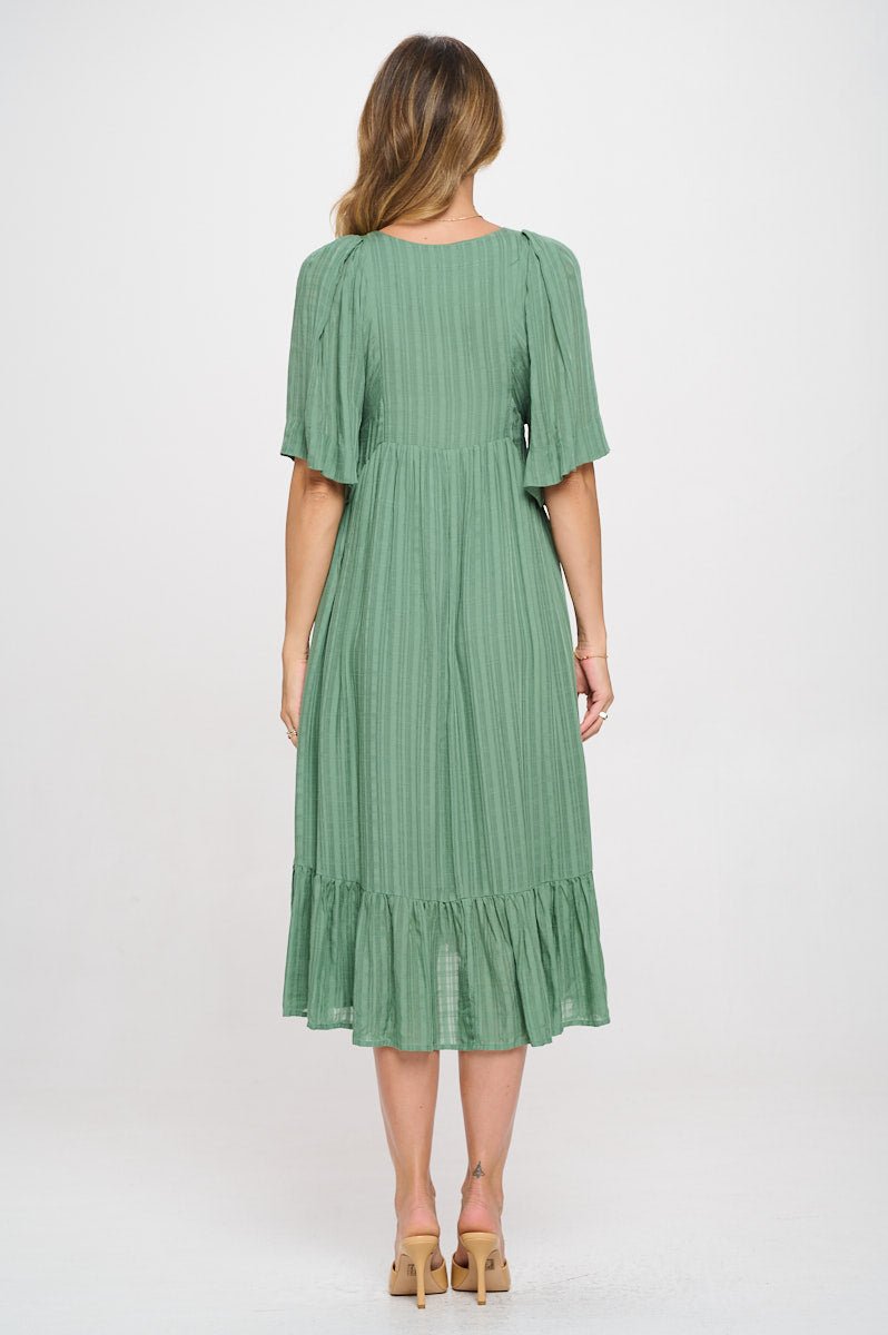 Image of West K Everly Flowy Tiered Dress with Tassels Sage