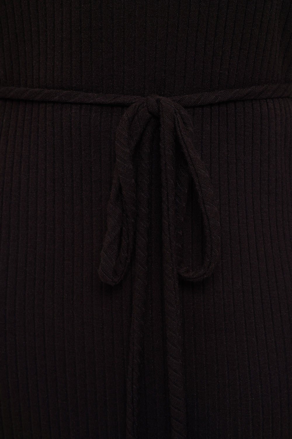 Image of West K Gabriella L/S Ribbed Midi Dress Black