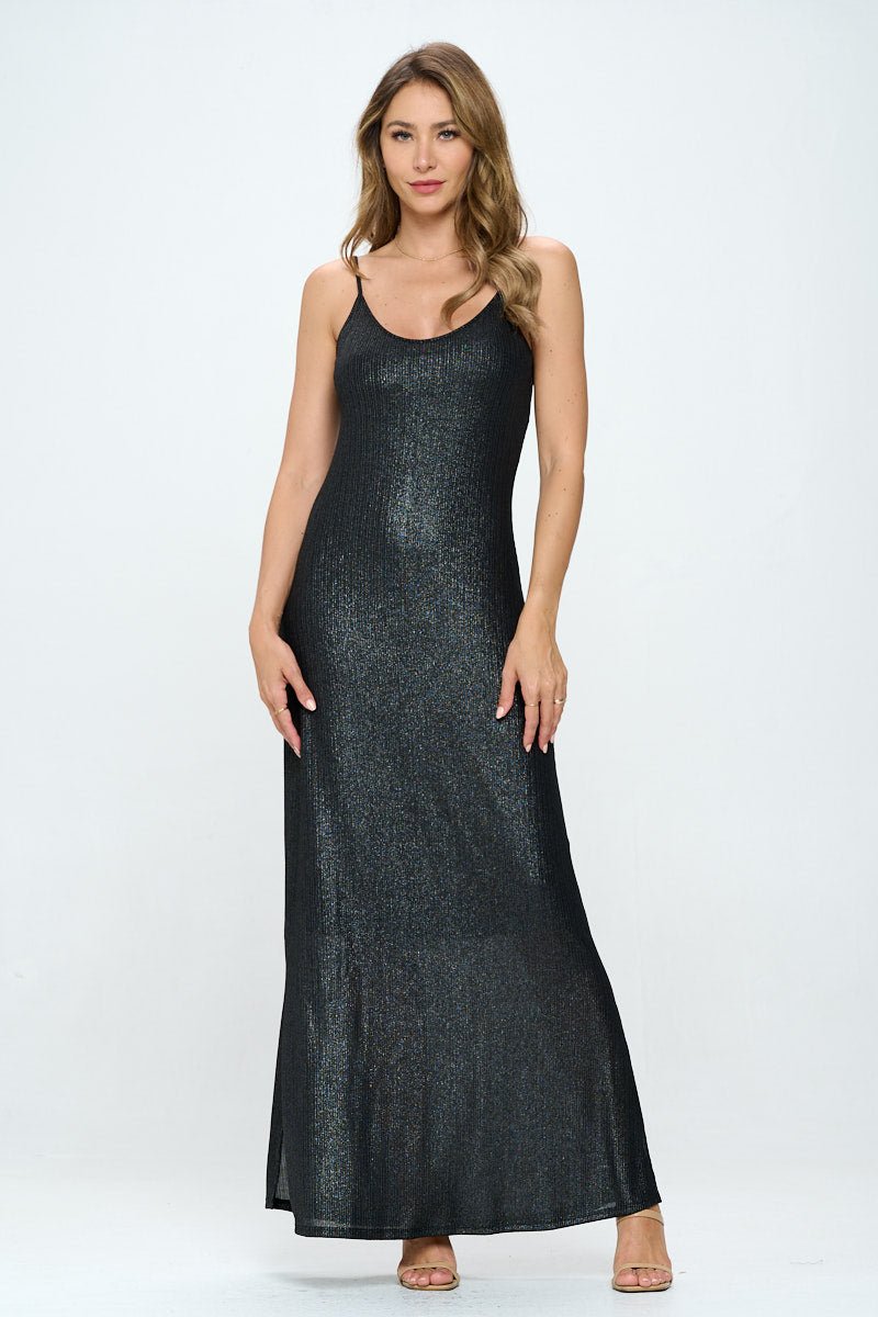 Image of West K Gemma Shimmer Maxi Dress Black Shimmer