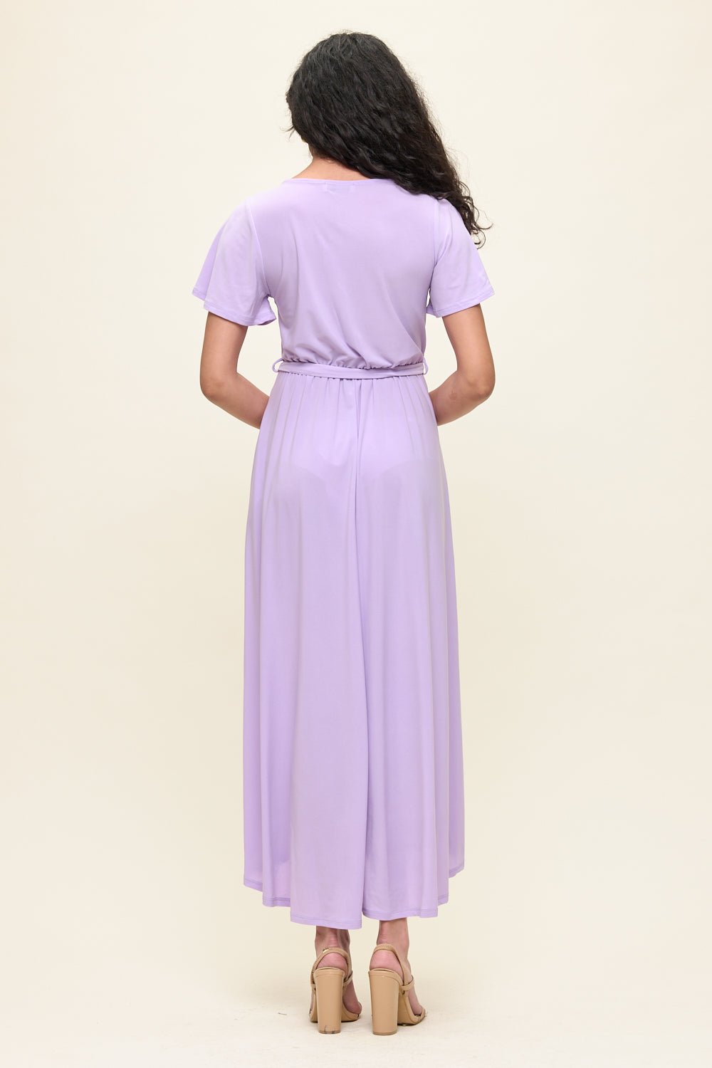 Image of West K Georgia Faux Wrap Knit Dress Lavender