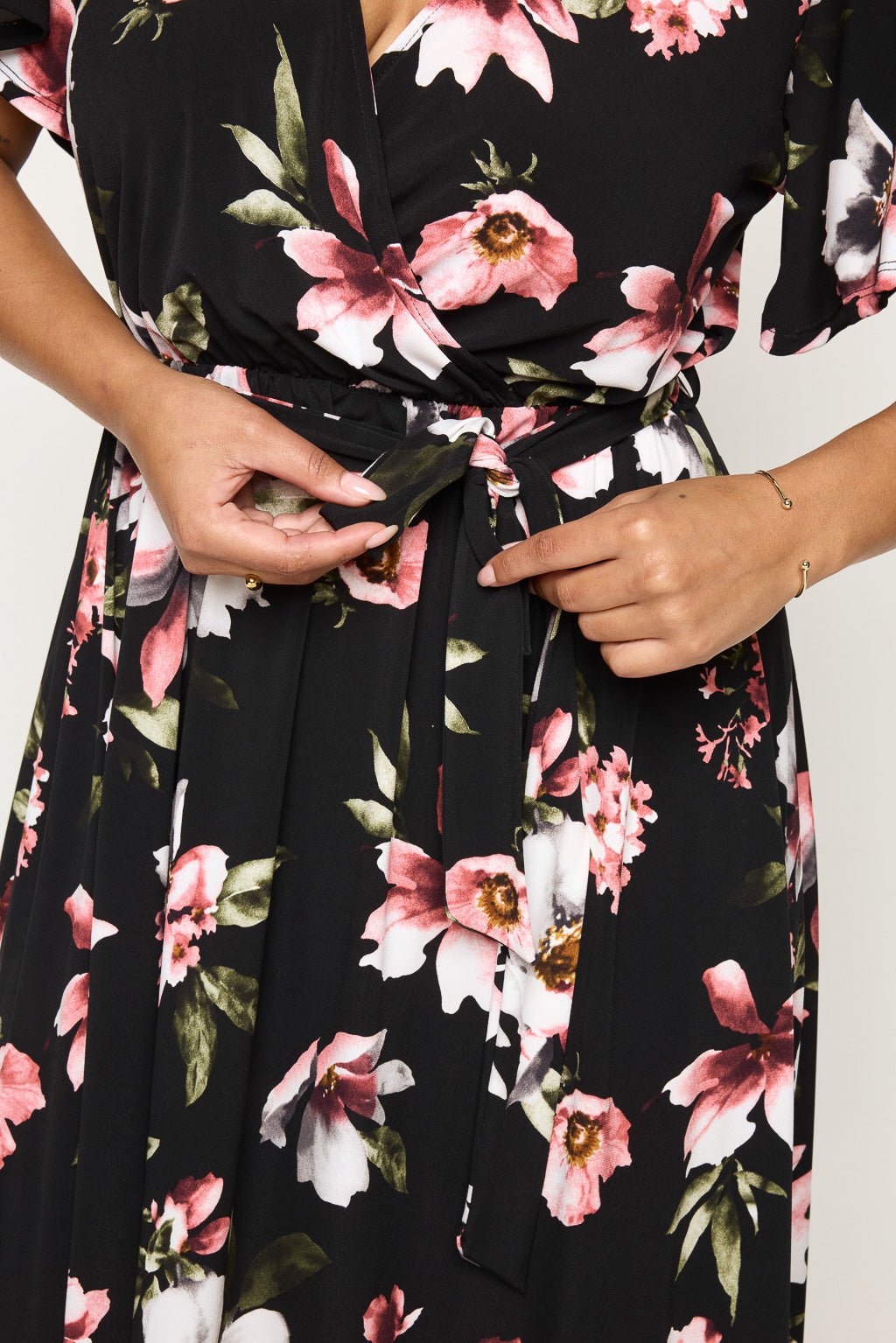 Image of West K Georgia Plus Size Wrap Dress Black Floral