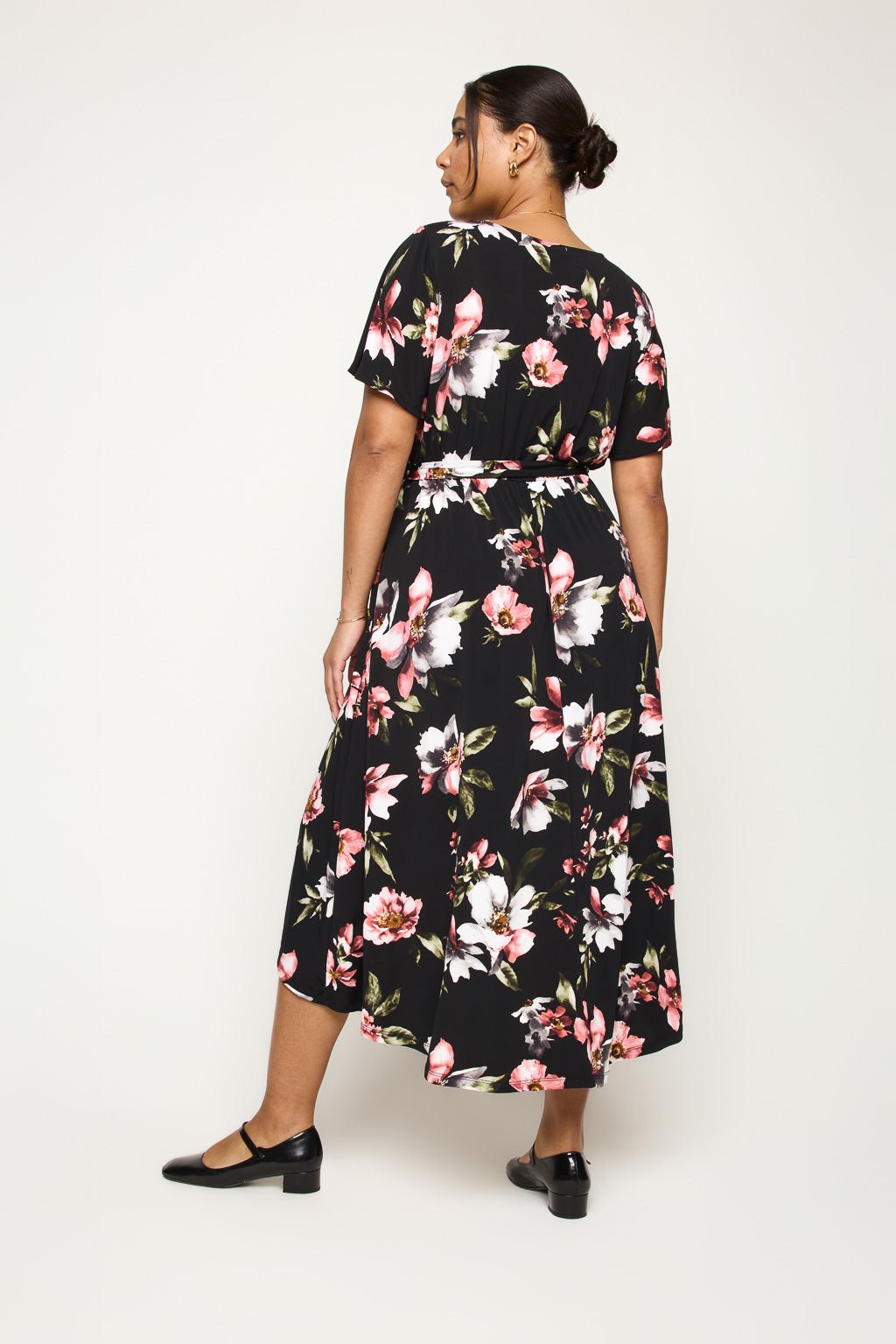 Image of West K Georgia Plus Size Wrap Dress Black Floral