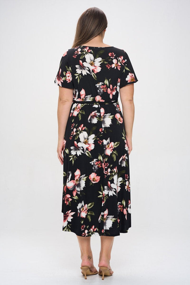 Image of West K Georgia Plus Size Wrap Dress Black Floral