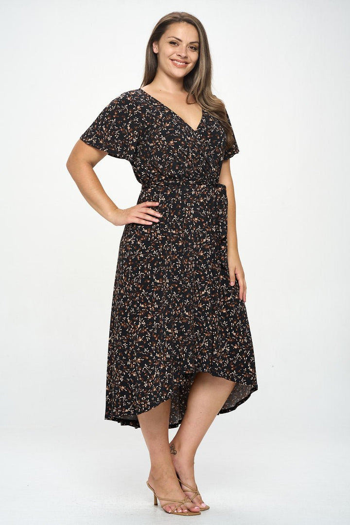 Image of West K Georgia Plus Size Wrap Dress Blue Floral