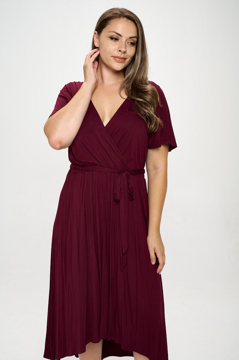 Image of West K Georgia Plus Size Wrap Dress Bordeaux