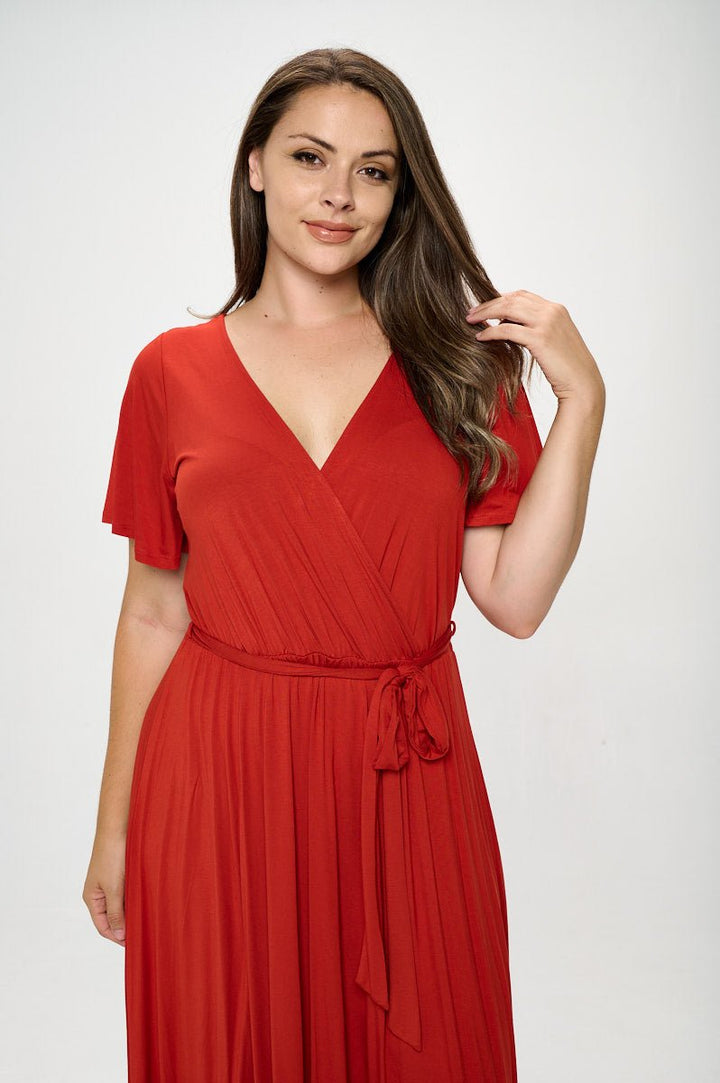 Image of West K Georgia Plus Size Wrap Dress Fine Rust