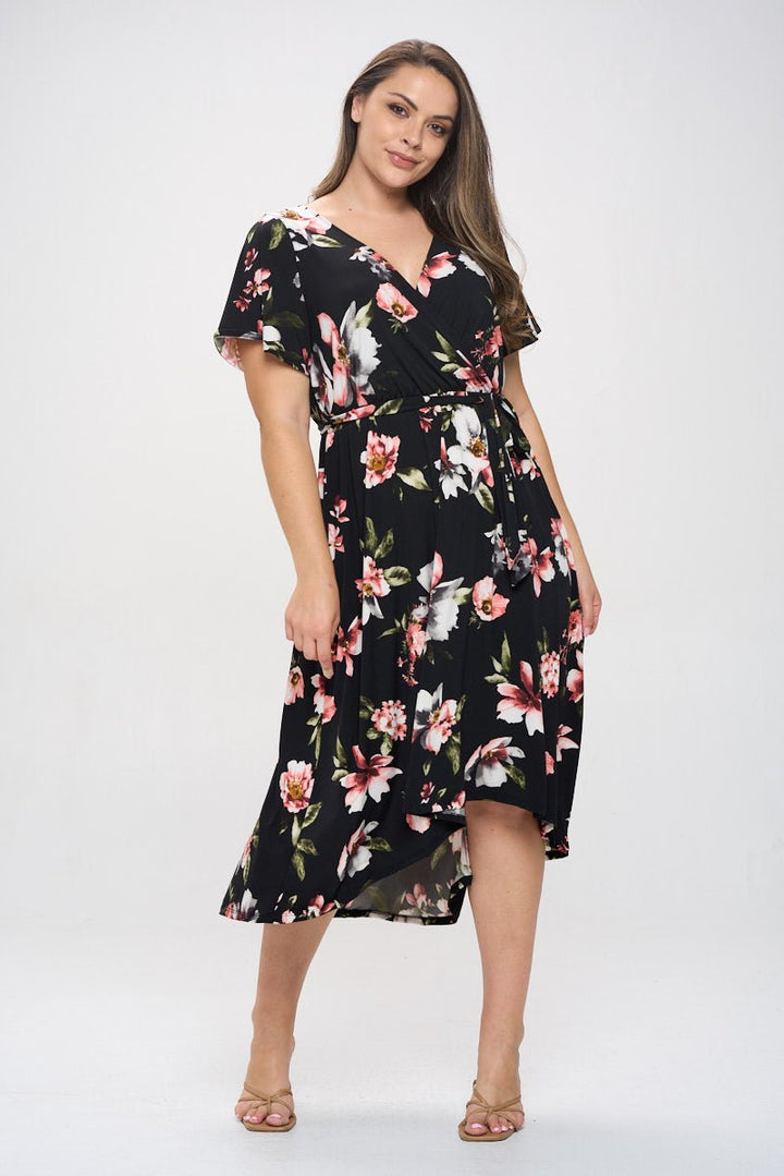 Image of West K Georgia Plus Size Wrap Dress Fine Rust