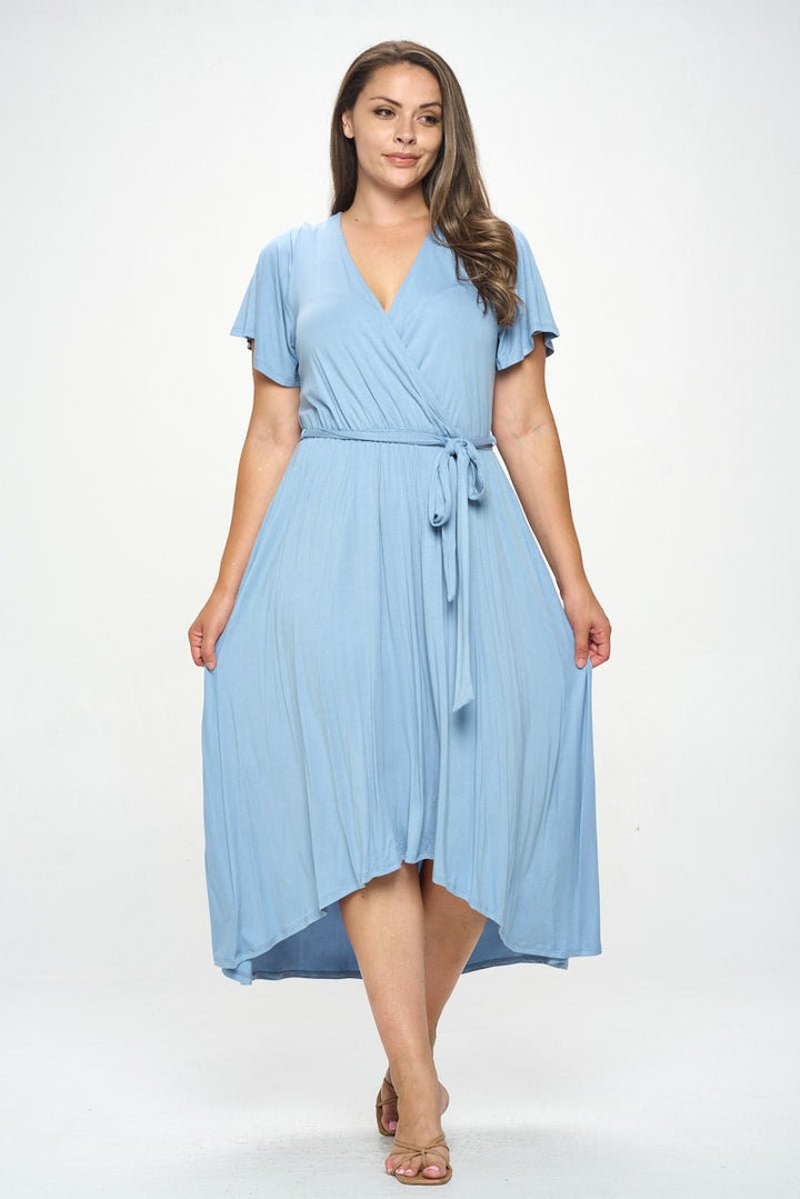 Image of West K Georgia Plus Size Wrap Dress Lt Blue