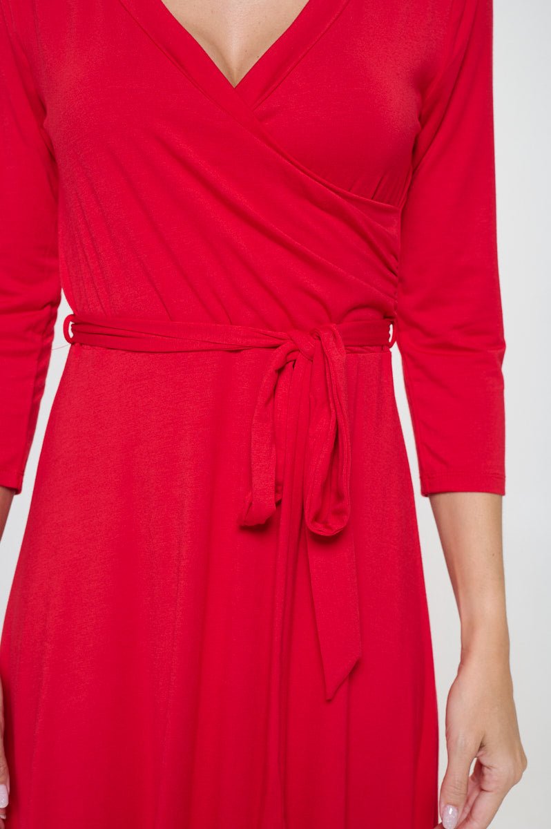 Image of West K Grace Faux - Wrap Maxi Dress with Tie Waist Red