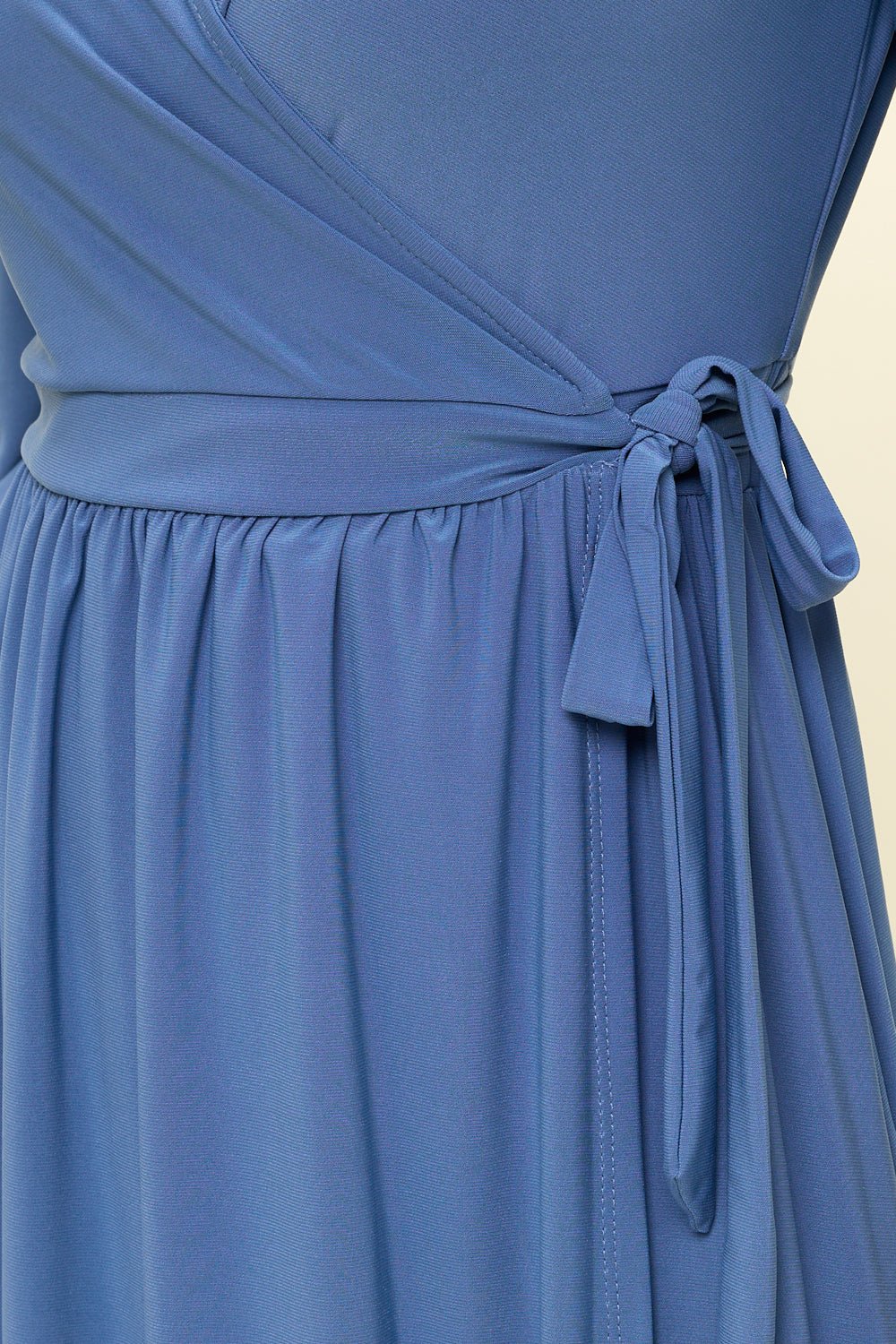 Image of West K Hadley Three Quarter Sleeve Full Wrap Dress Denim Blue