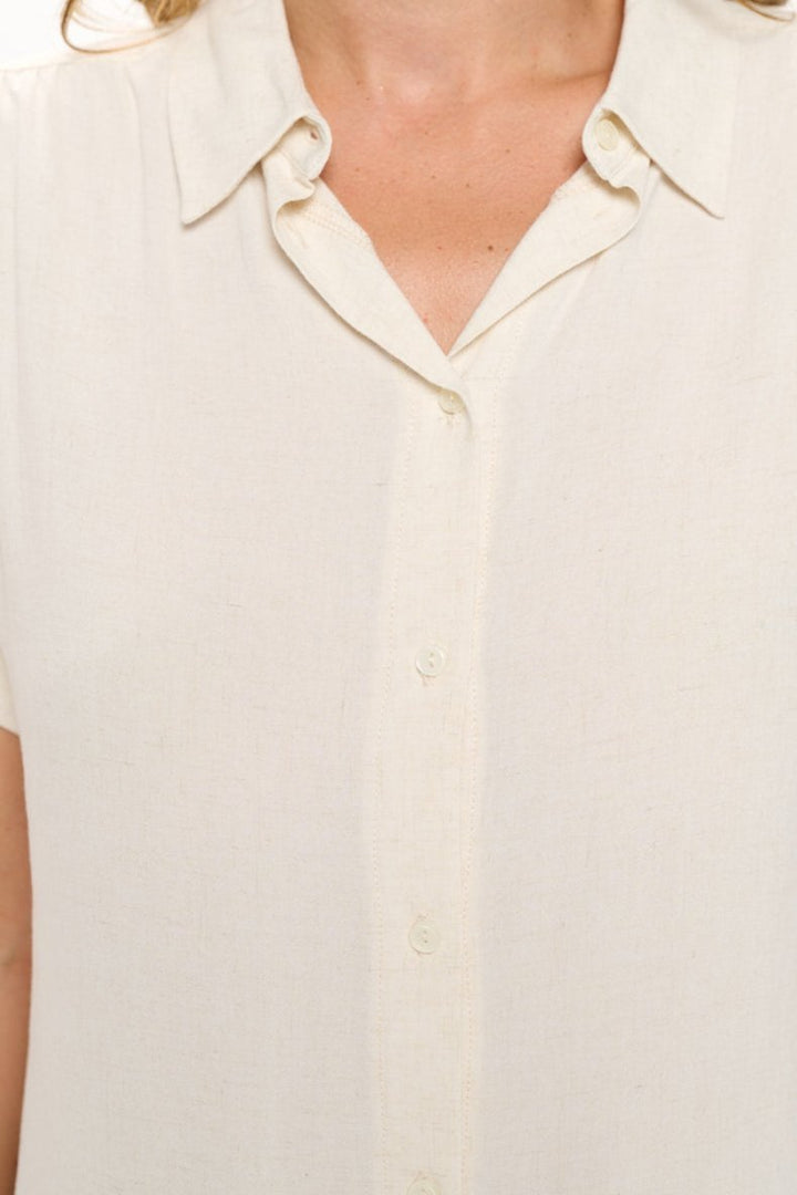 Image of West K Helen Short Sleeve Button Down Shirt Ivory