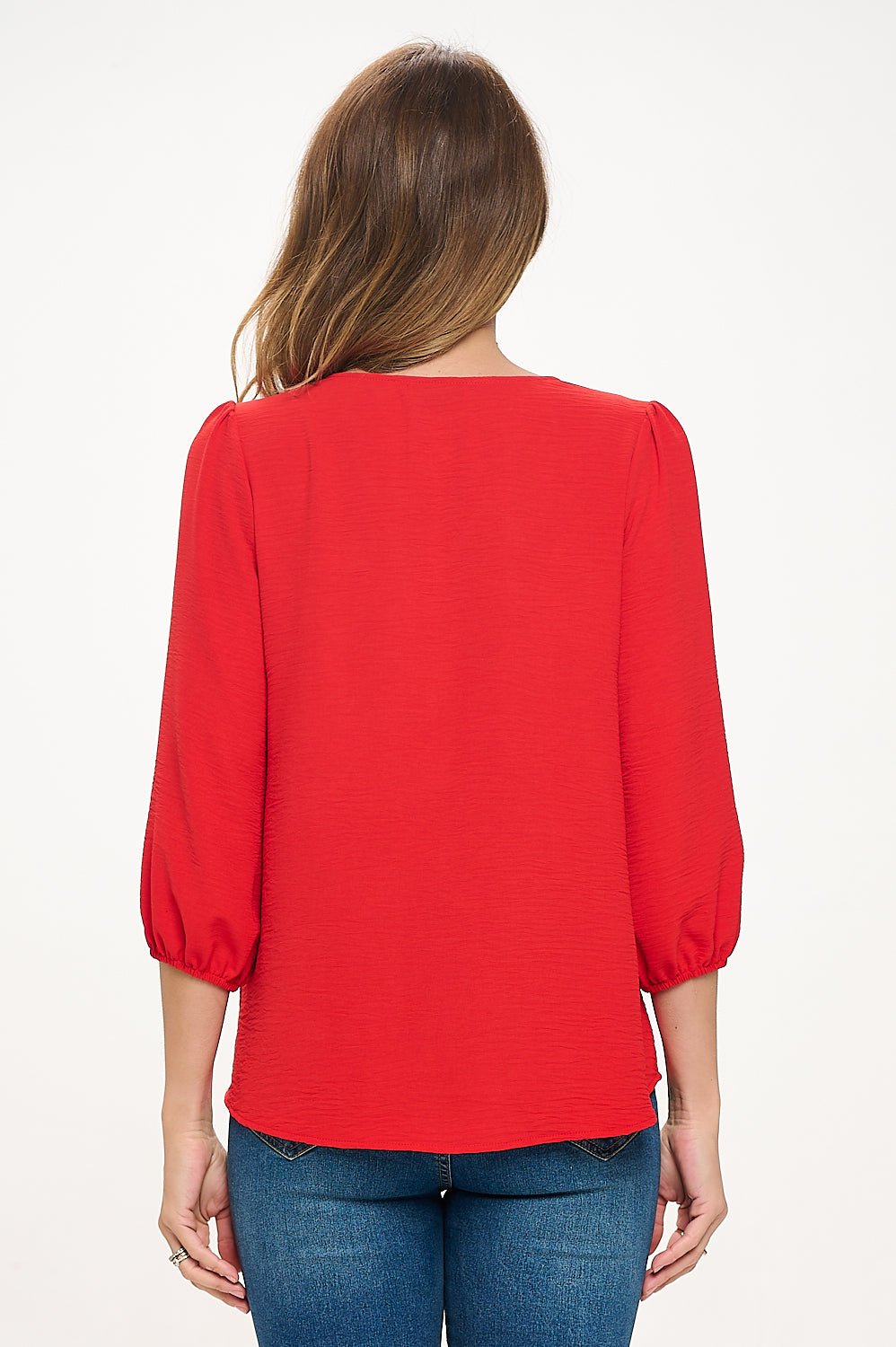 Image of West K Isabella V - Neck Blouse Red