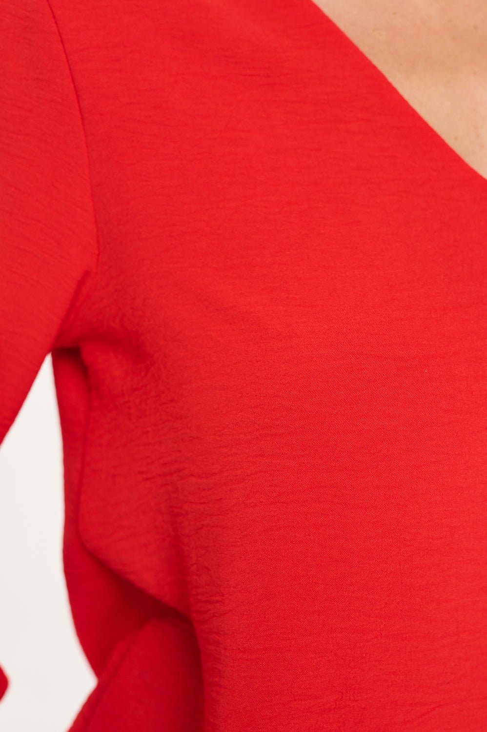 Image of West K Isabella V - Neck Blouse Red