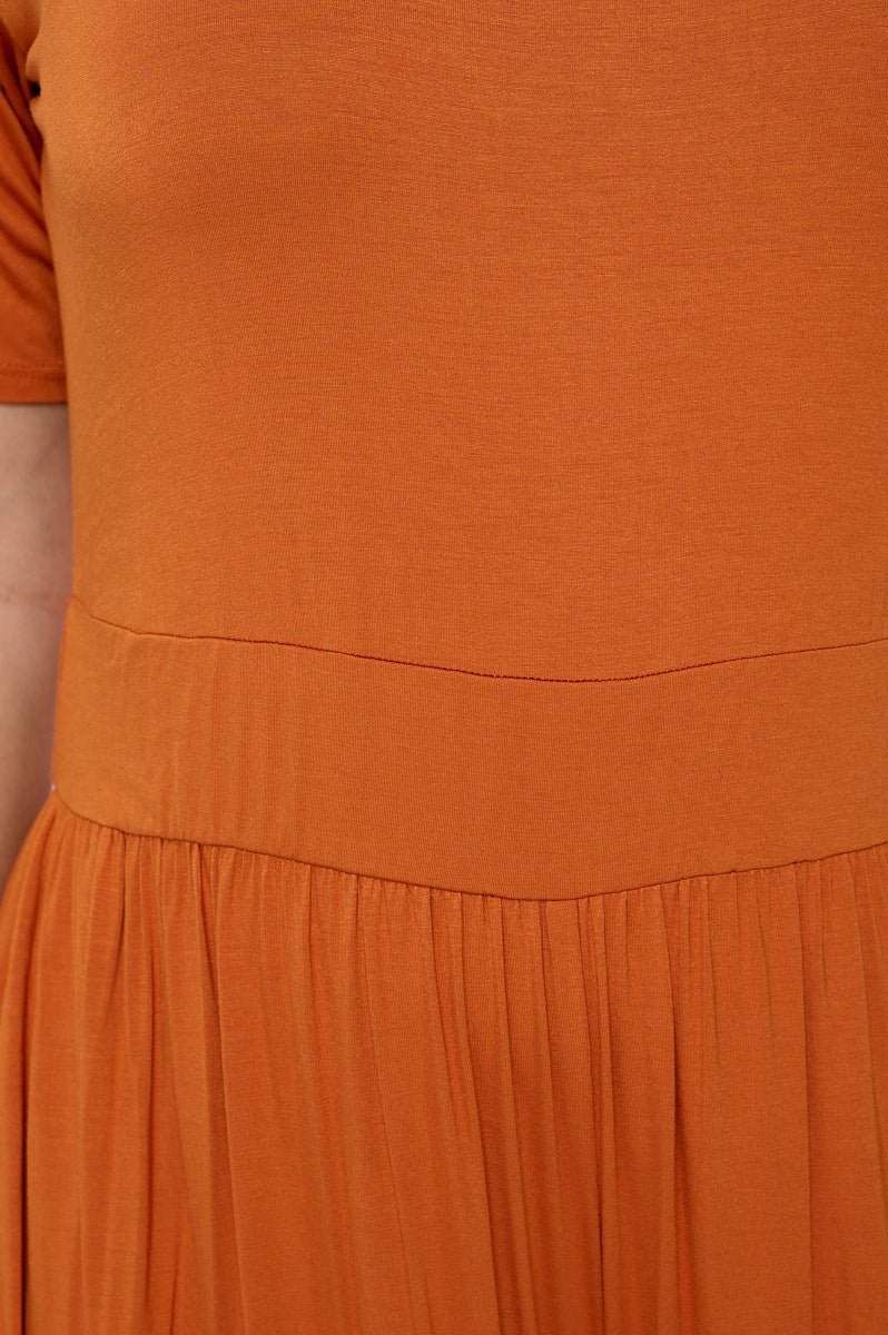 Image of West K Jana Plus Size Short Sleeve Knit Jumpsuit Burnt Orange