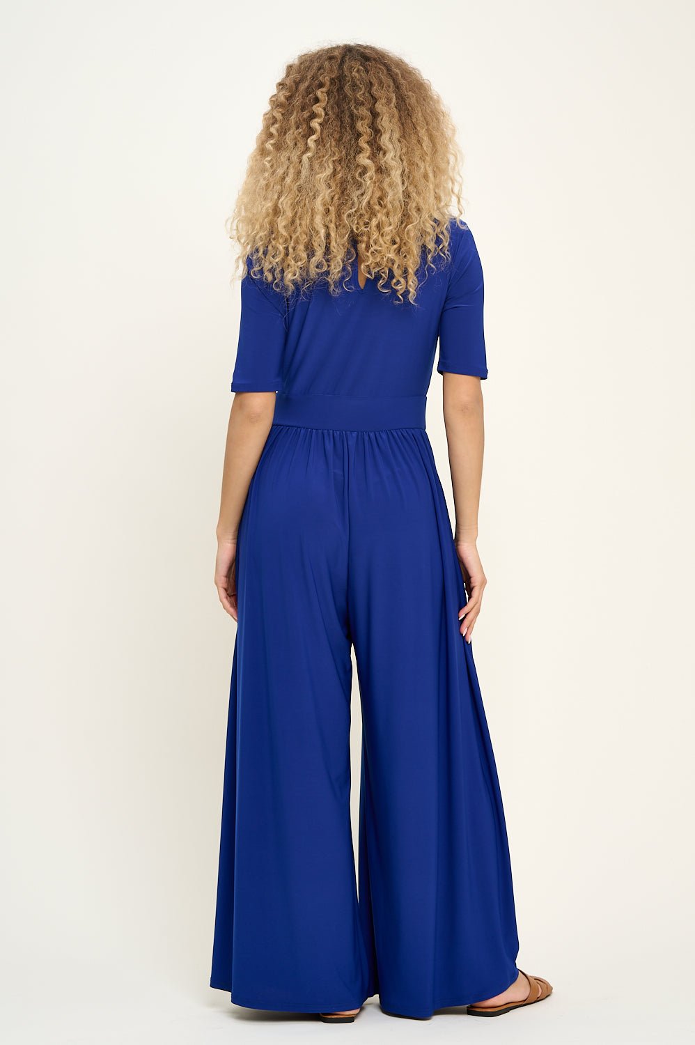 Image of West K Jana Short Sleeve Knit Jumpsuit Royal Blue