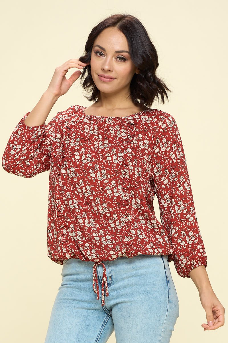 Image of West K Jessica Round Neck Blouse Cherry Floral