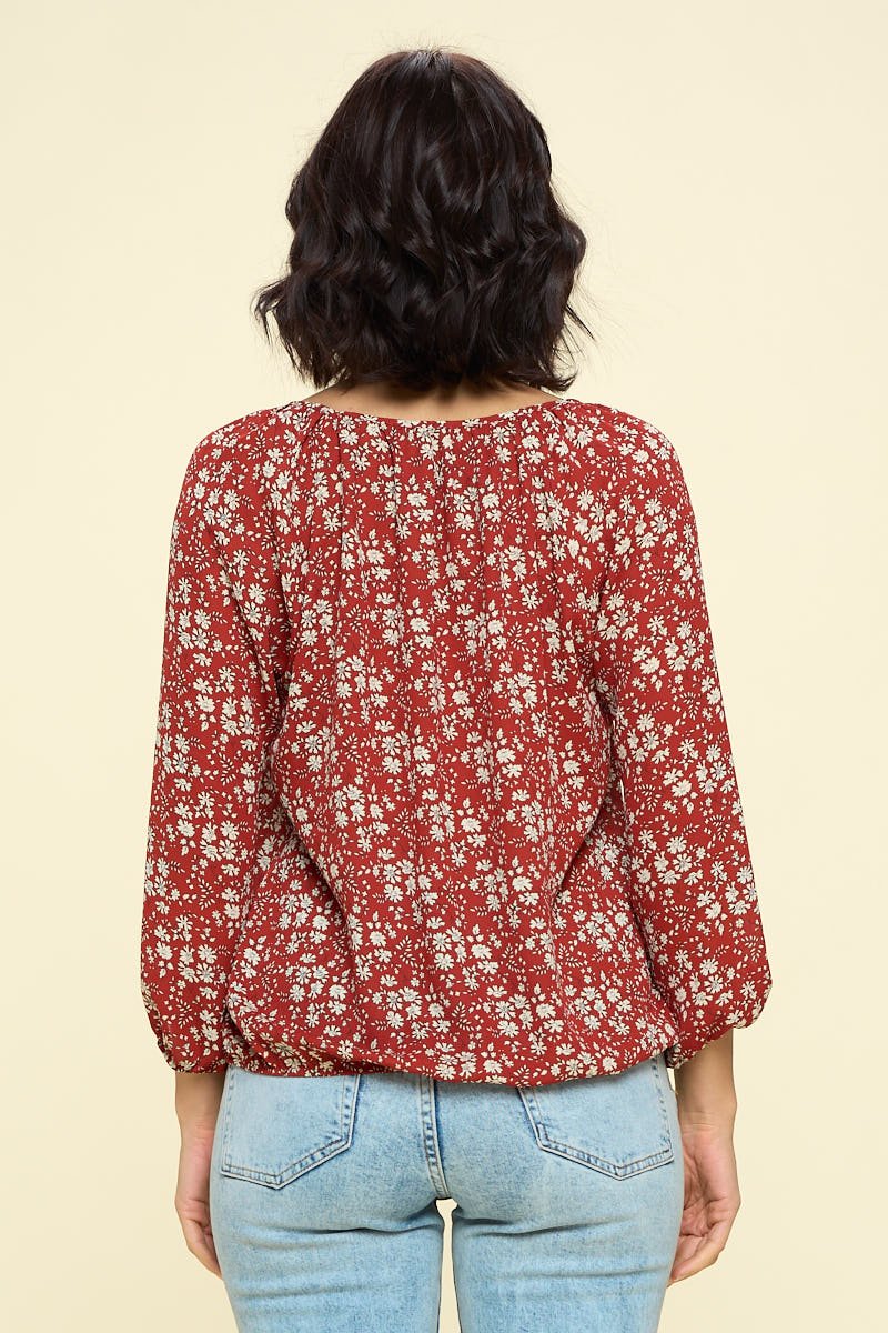 Image of West K Jessica Round Neck Blouse Cherry Floral