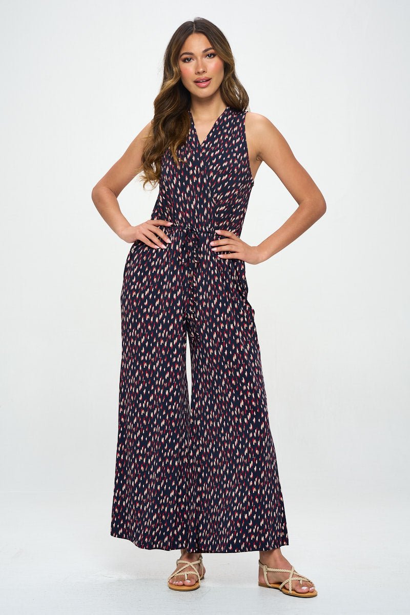 Image of West K Jillian Sleeveless Jumpsuit Blue Aztec