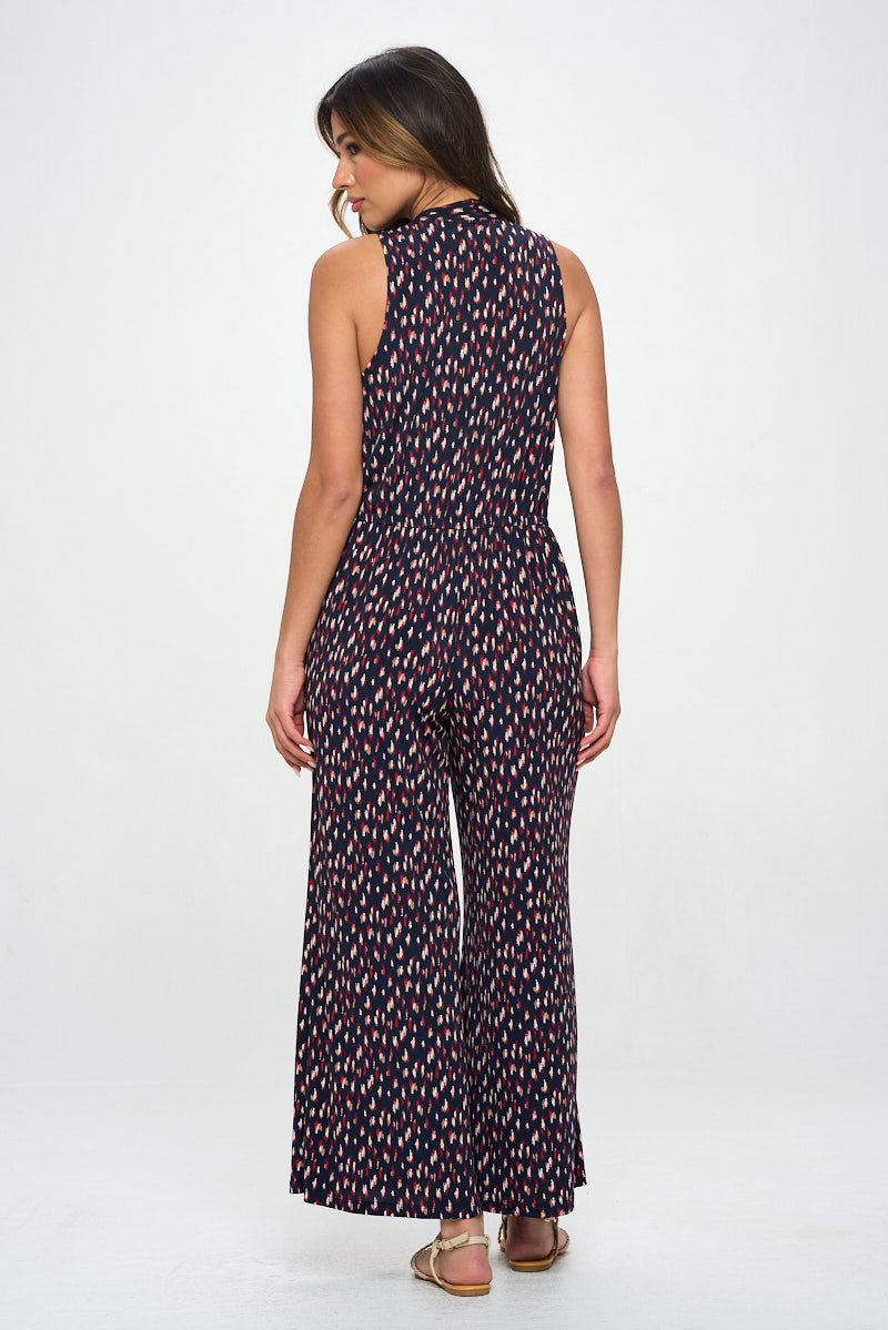 Image of West K Jillian Sleeveless Jumpsuit Dark Navy Red