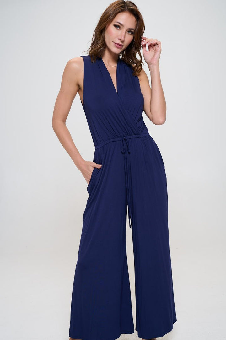 Image of West K Jillian Sleeveless Jumpsuit Navy