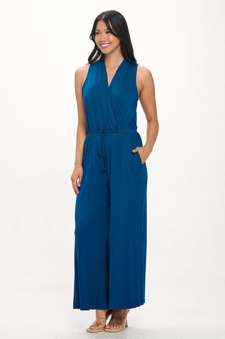 Image of West K Jillian Sleeveless Jumpsuit Teal Blue